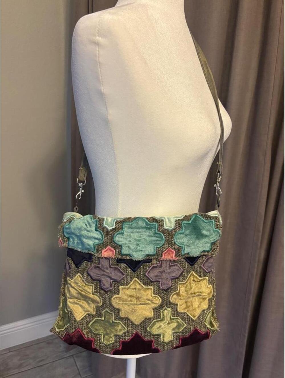 Osborne & Little Tegola Velvet Appliqué Artisan Crossbody Bag